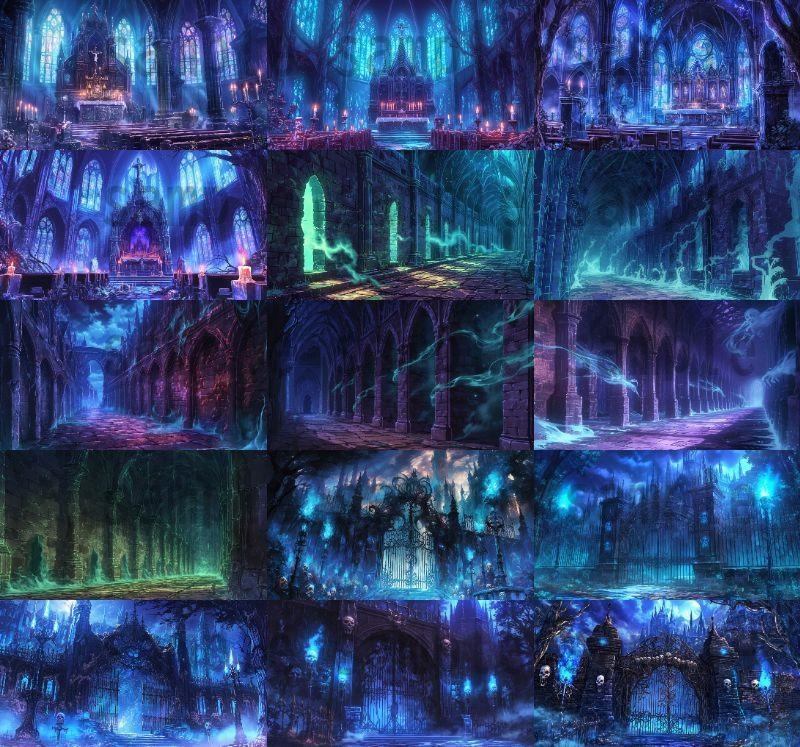 【164枚】不死城 風景背景イラスト【著作権フリー素材】ダークファンタジー・ホラー画像