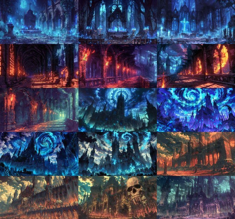 【164枚】不死城 風景背景イラスト【著作権フリー素材】ダークファンタジー・ホラー画像