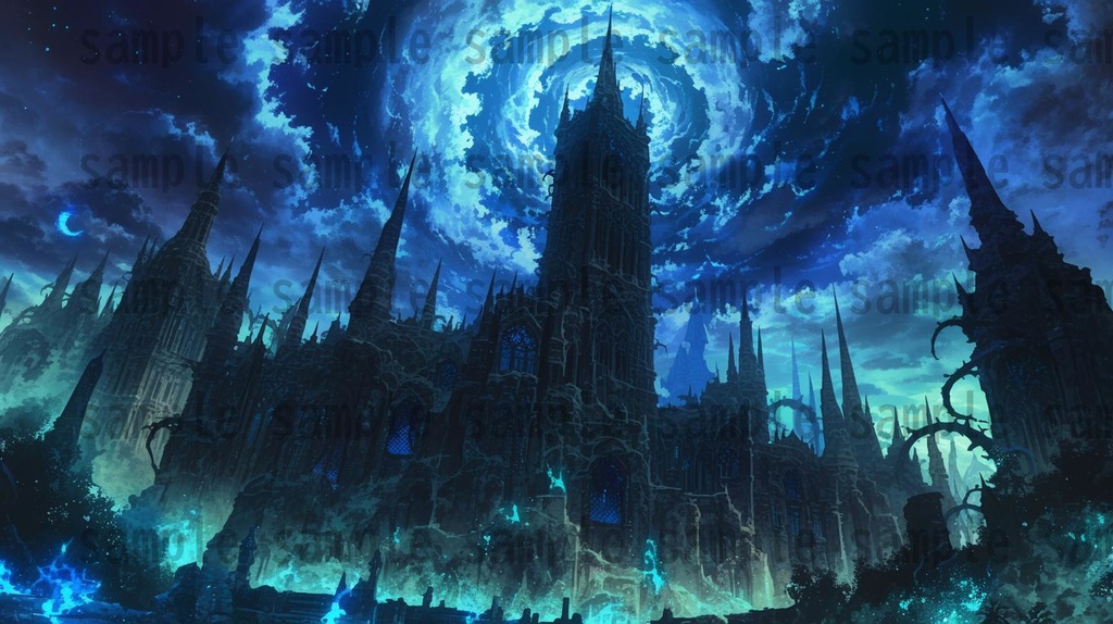 【164枚】不死城 風景背景イラスト【著作権フリー素材】ダークファンタジー・ホラー画像