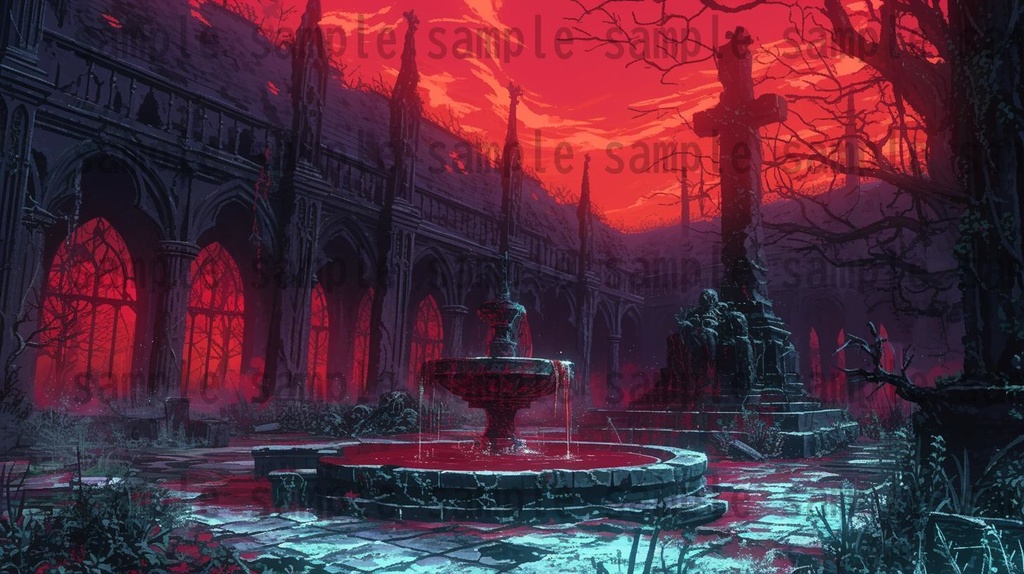 【164枚】不死城 風景背景イラスト【著作権フリー素材】ダークファンタジー・ホラー画像