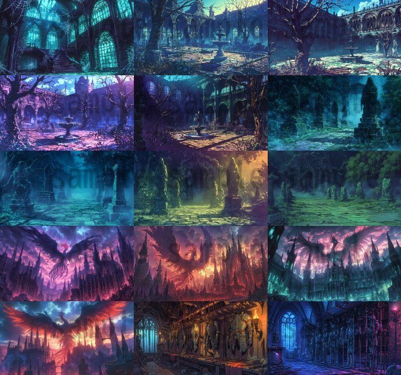 【164枚】不死城 風景背景イラスト【著作権フリー素材】ダークファンタジー・ホラー画像