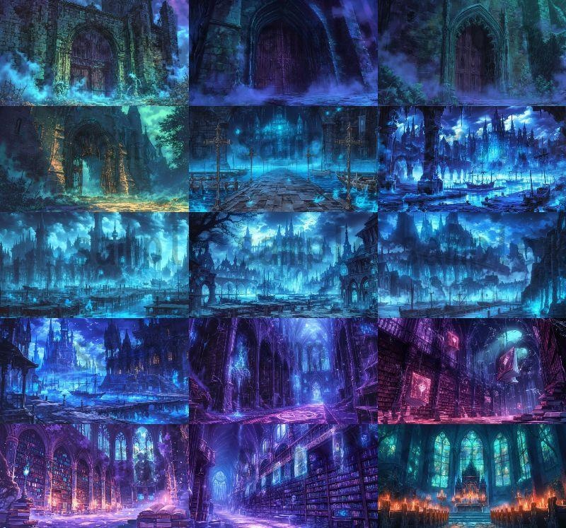 【164枚】不死城 風景背景イラスト【著作権フリー素材】ダークファンタジー・ホラー画像