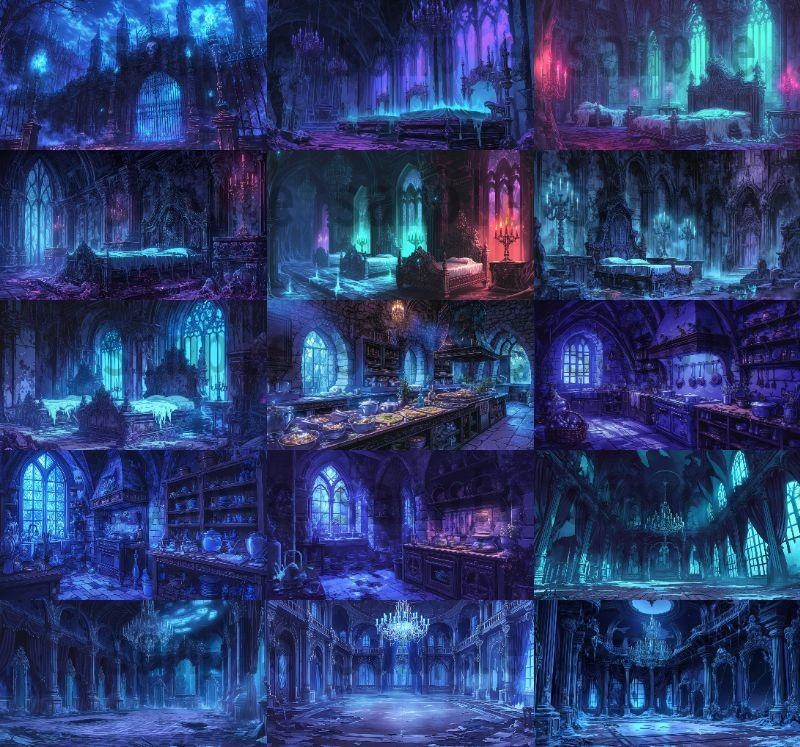 【164枚】不死城 風景背景イラスト【著作権フリー素材】ダークファンタジー・ホラー画像