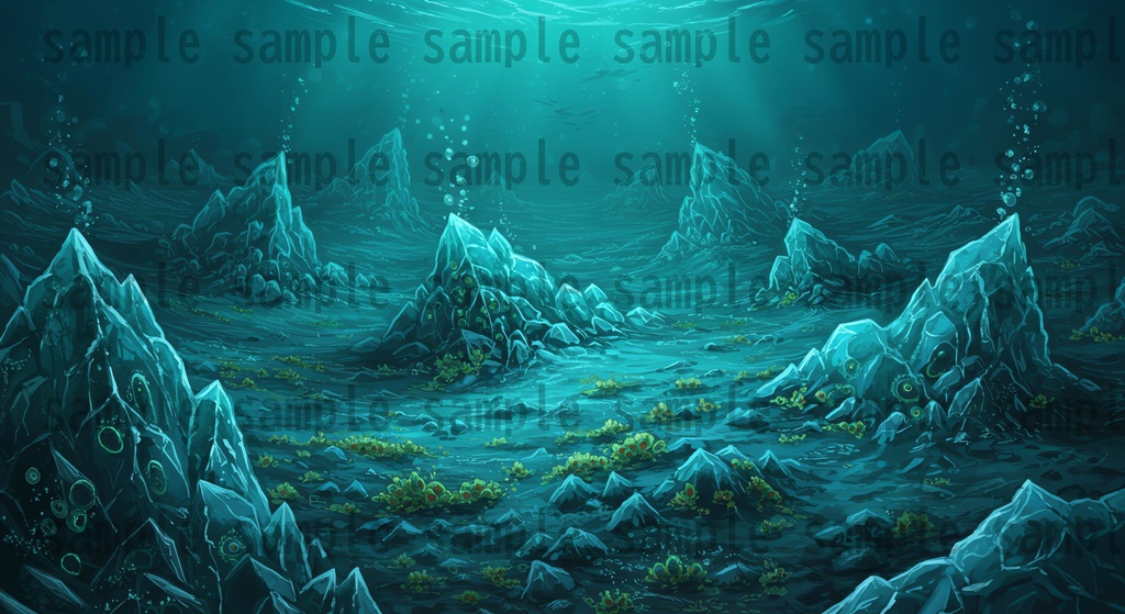 【22枚】海中都市 ファンタジー背景イラスト【著作権フリー素材】ファンタジーRPG画像