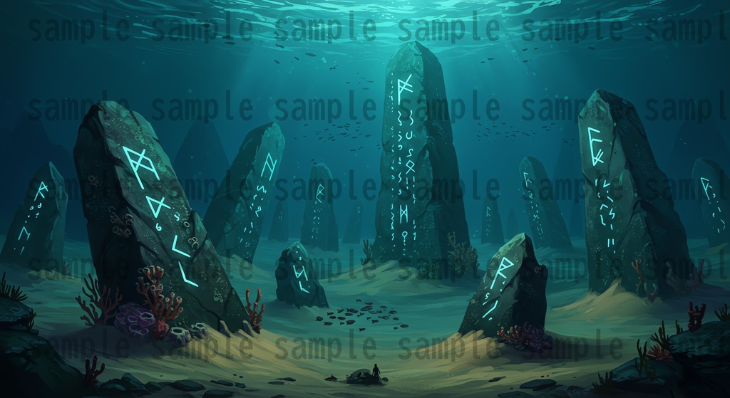 【22枚】海中都市 ファンタジー背景イラスト【著作権フリー素材】ファンタジーRPG画像