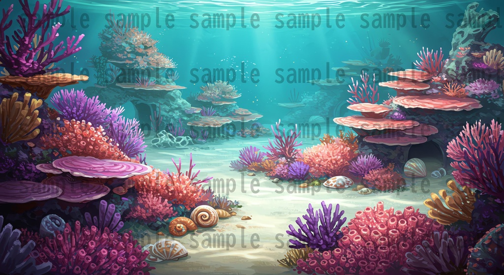 【22枚】海中都市 ファンタジー背景イラスト【著作権フリー素材】ファンタジーRPG画像