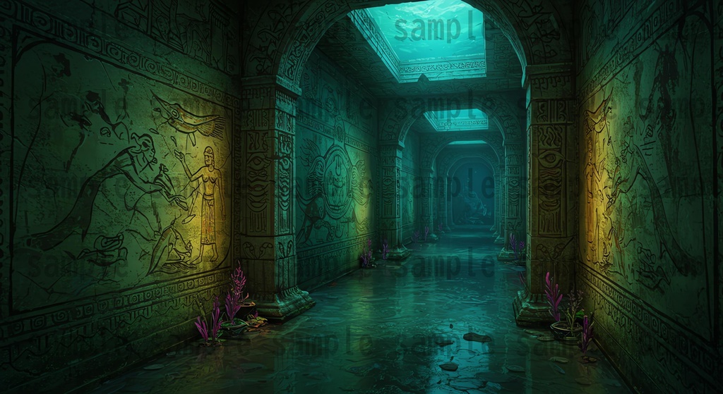 【22枚】海中都市 ファンタジー背景イラスト【著作権フリー素材】ファンタジーRPG画像