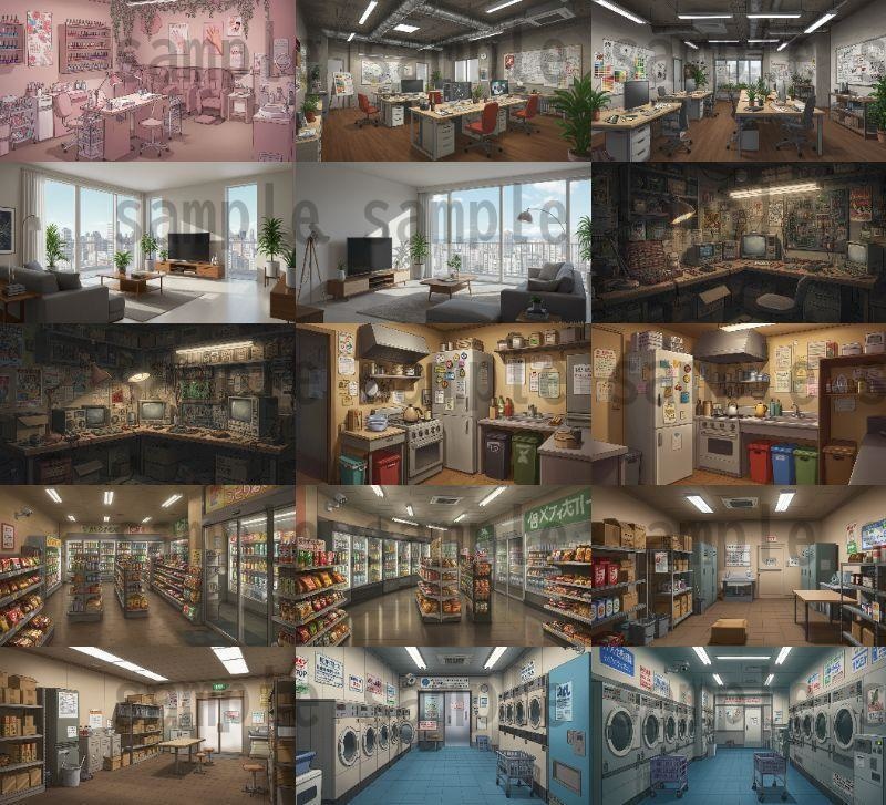 【179枚】現代の室内背景イラスト 90種類【著作権フリー素材】TRPG/ノベルゲーム/背景画像