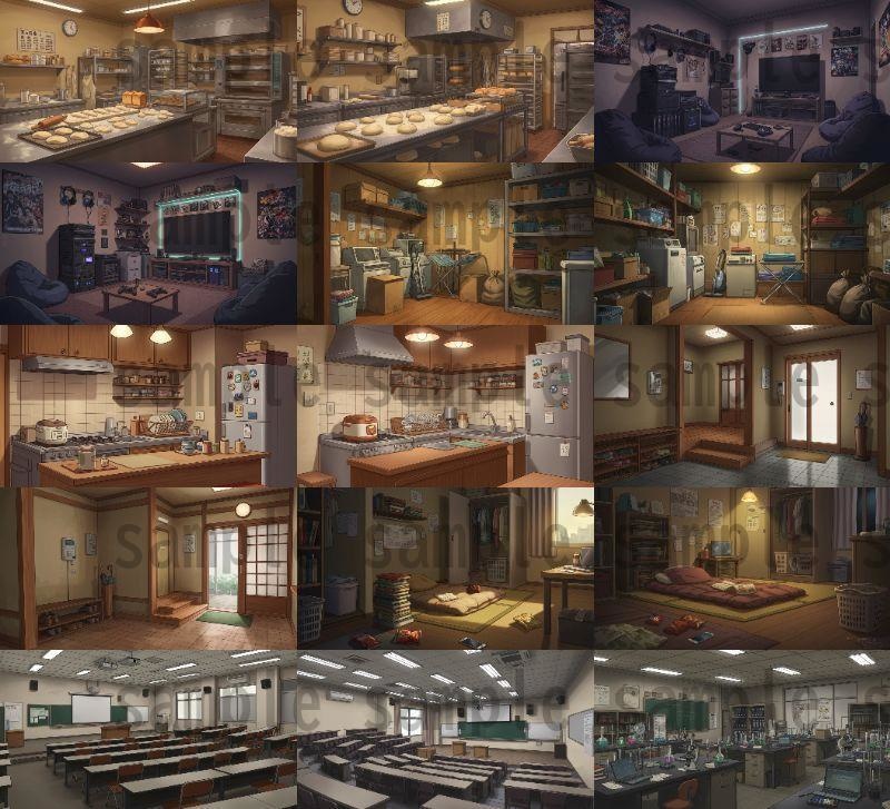 【179枚】現代の室内背景イラスト 90種類【著作権フリー素材】TRPG/ノベルゲーム/背景画像