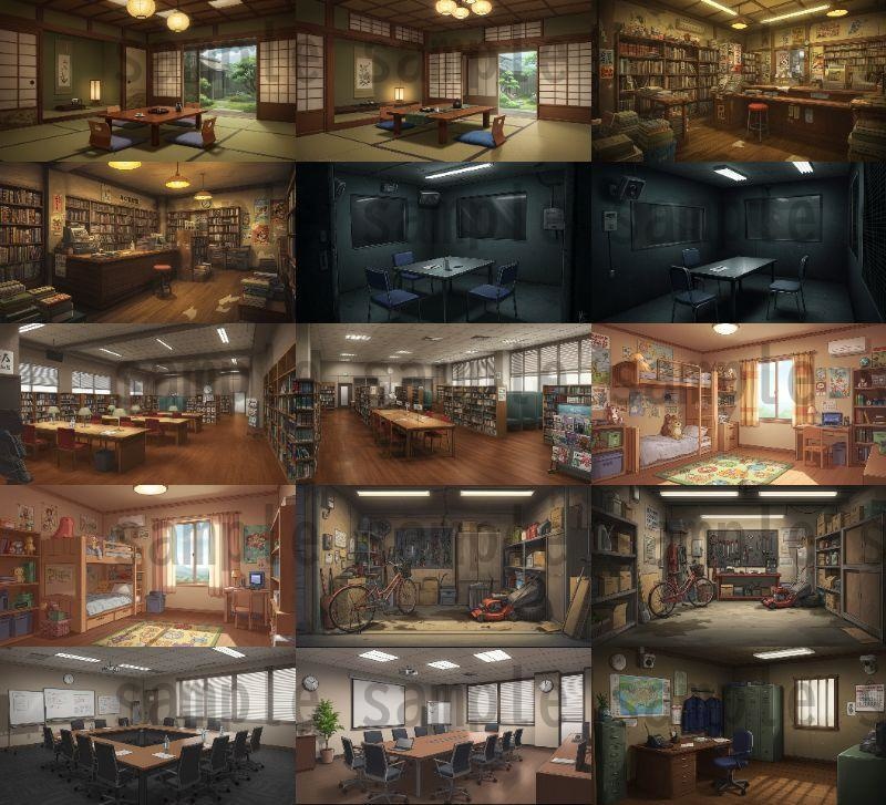 【179枚】現代の室内背景イラスト 90種類【著作権フリー素材】TRPG/ノベルゲーム/背景画像