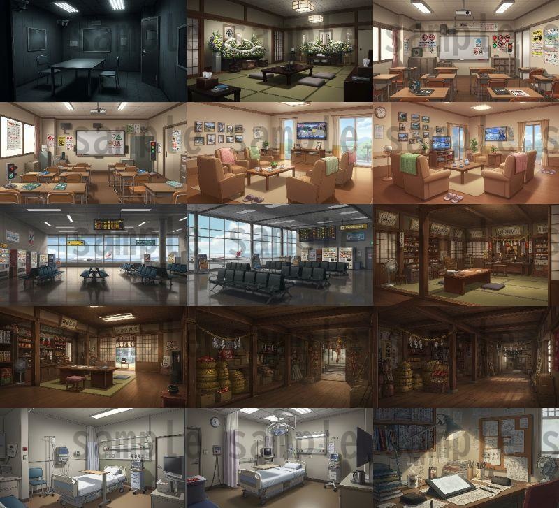 【179枚】現代の室内背景イラスト 90種類【著作権フリー素材】TRPG/ノベルゲーム/背景画像