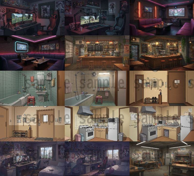 【179枚】現代の室内背景イラスト 90種類【著作権フリー素材】TRPG/ノベルゲーム/背景画像
