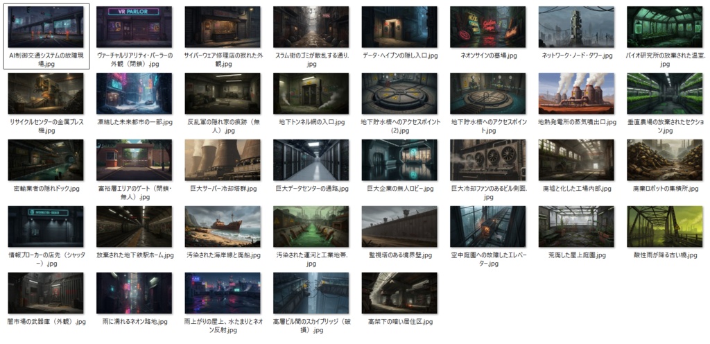 【36種類】サイバーパンク・ディストピア 背景・風景素材【著作権フリー素材】