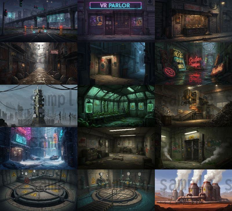 【36種類】サイバーパンク・ディストピア 背景・風景素材【著作権フリー素材】