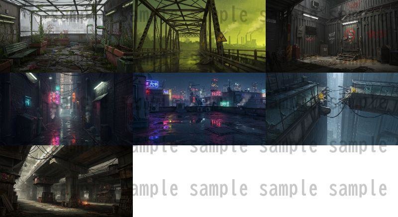 【36種類】サイバーパンク・ディストピア 背景・風景素材【著作権フリー素材】