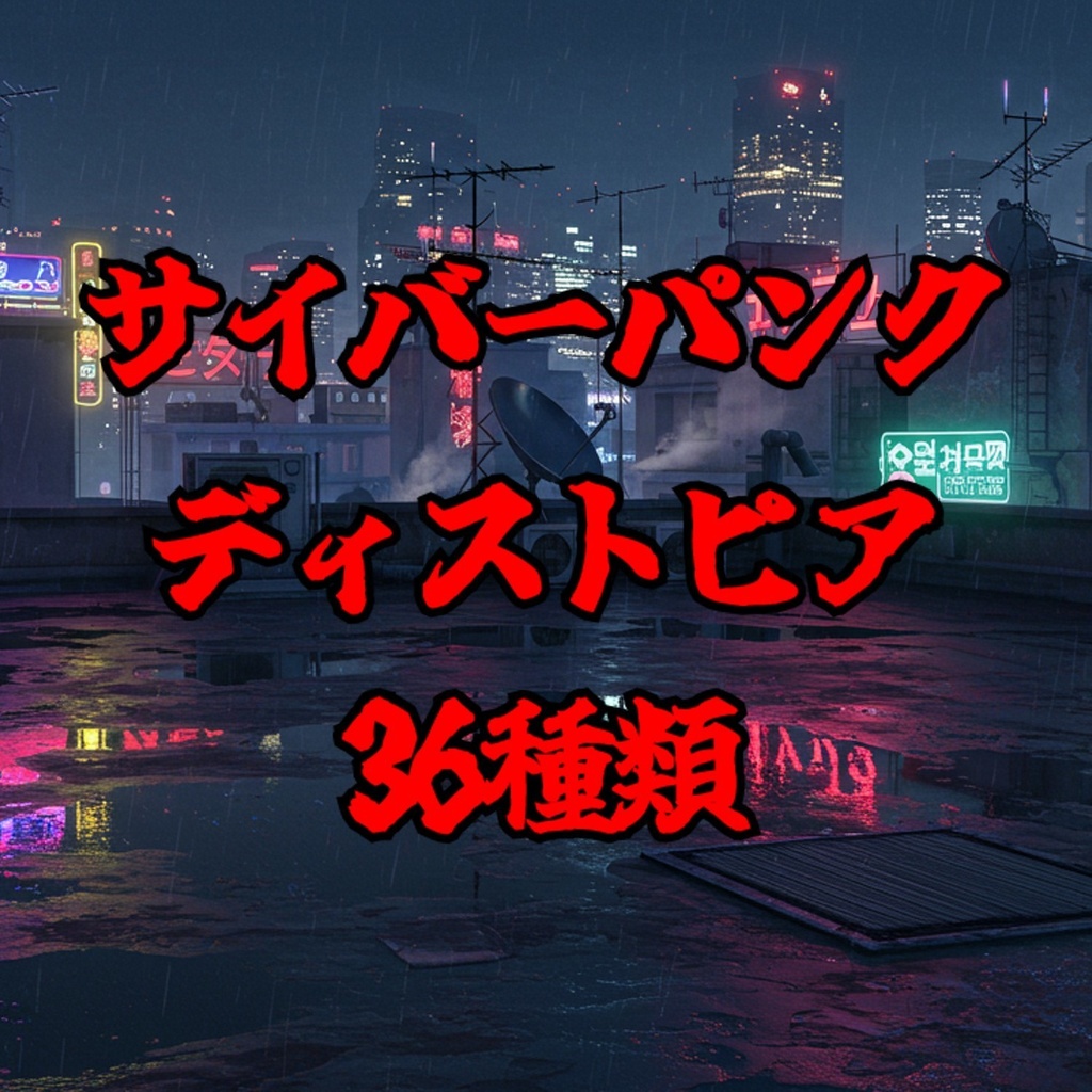 【36種類】サイバーパンク・ディストピア 背景・風景素材【著作権フリー素材】