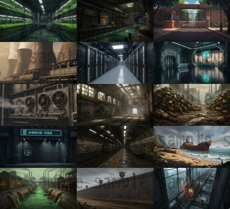 【36種類】サイバーパンク・ディストピア 背景・風景素材【著作権フリー素材】