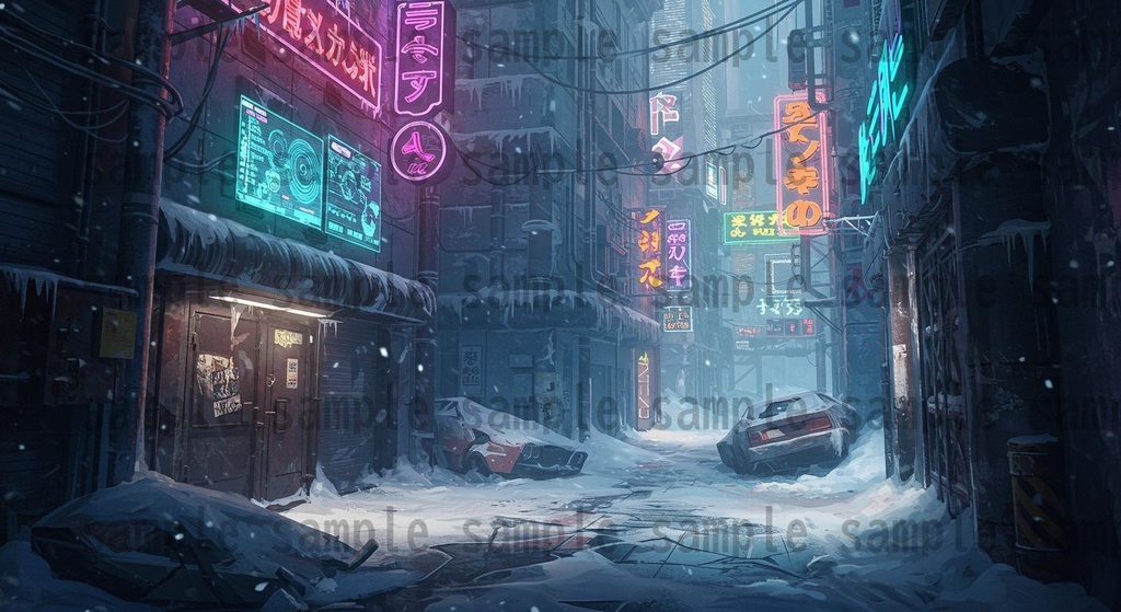 【36種類】サイバーパンク・ディストピア 背景・風景素材【著作権フリー素材】