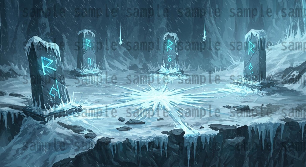 【67種類】極寒地帯 ファンタジー背景イラスト【著作権フリー素材】風景画像