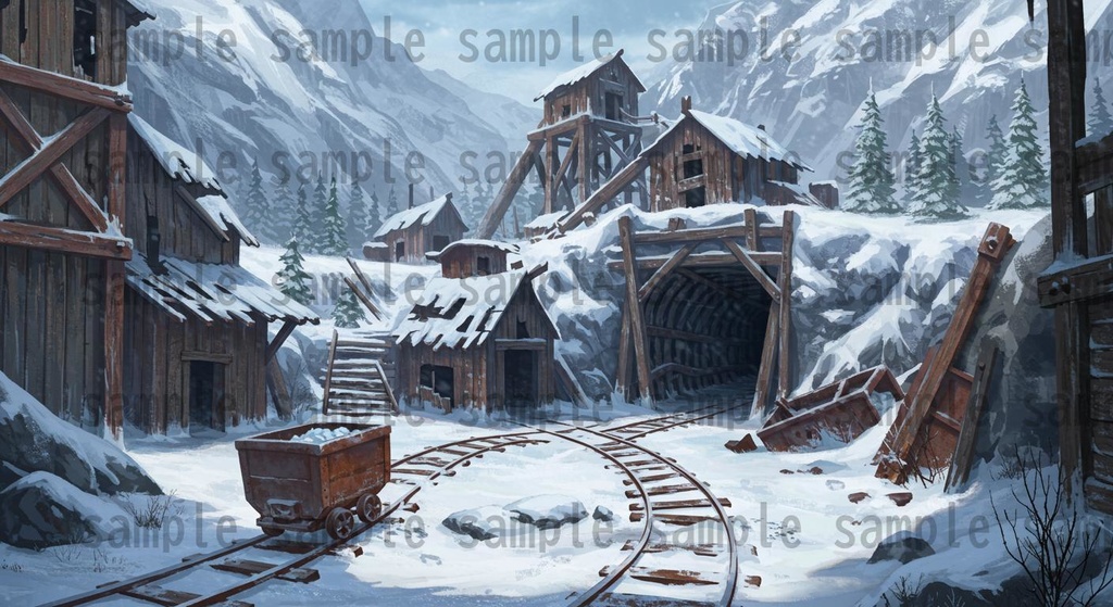 【67種類】極寒地帯 ファンタジー背景イラスト【著作権フリー素材】風景画像