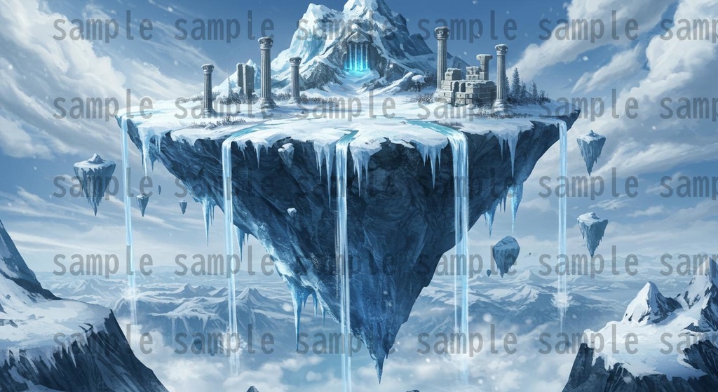 【67種類】極寒地帯 ファンタジー背景イラスト【著作権フリー素材】風景画像