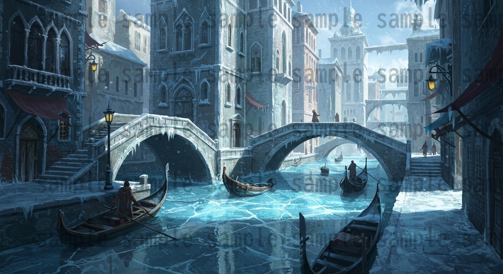 【67種類】極寒地帯 ファンタジー背景イラスト【著作権フリー素材】風景画像