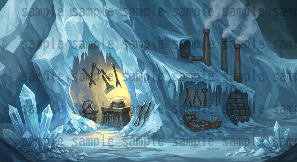 【67種類】極寒地帯 ファンタジー背景イラスト【著作権フリー素材】風景画像