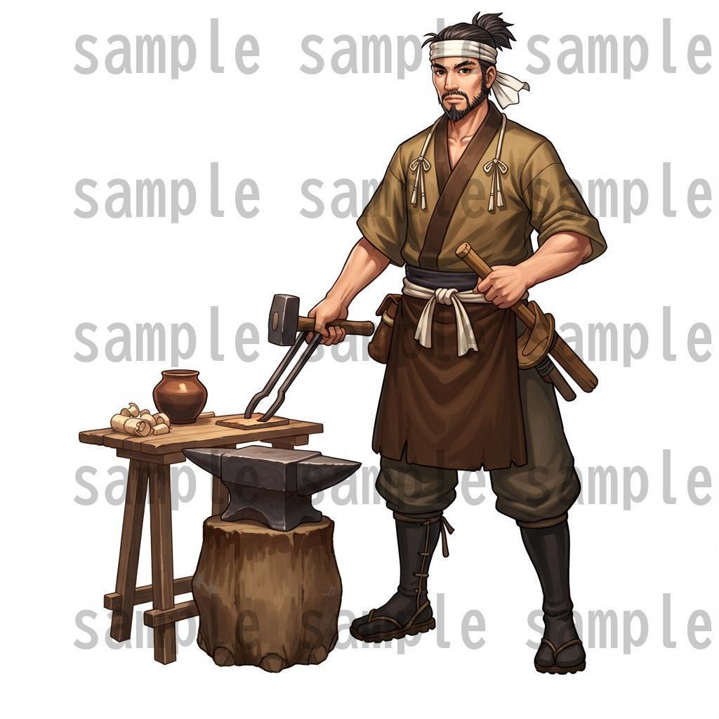 【46種152枚】戦国時代 立ち絵【著作権フリー素材】江戸時代/侍・忍者・大名など46種!