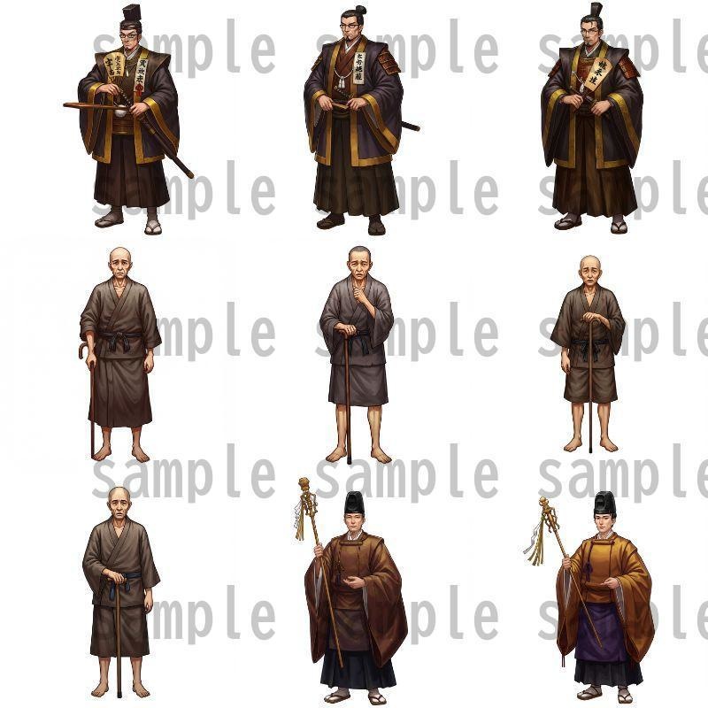 【46種152枚】戦国時代 立ち絵【著作権フリー素材】江戸時代/侍・忍者・大名など46種!