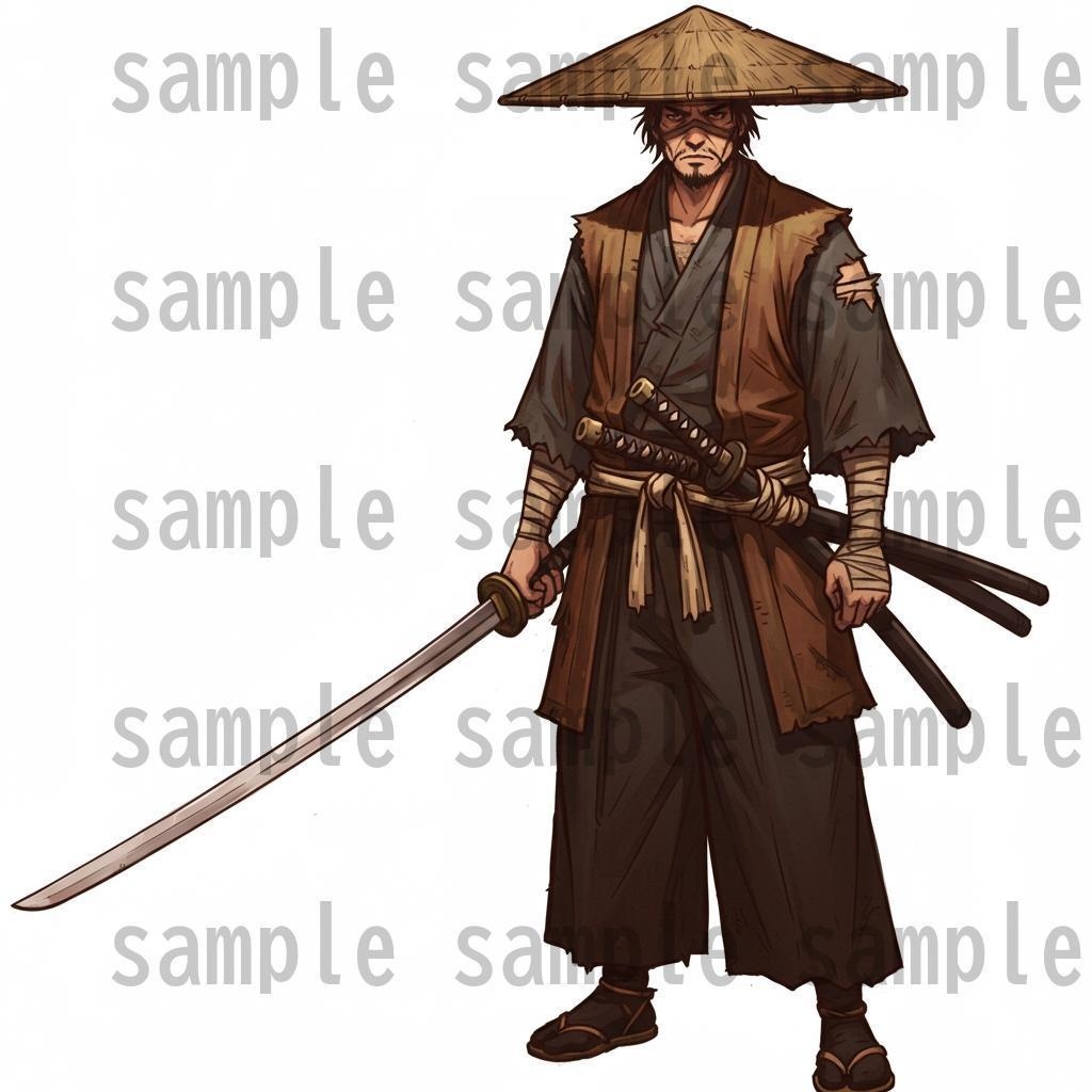 【46種152枚】戦国時代 立ち絵【著作権フリー素材】江戸時代/侍・忍者・大名など46種!