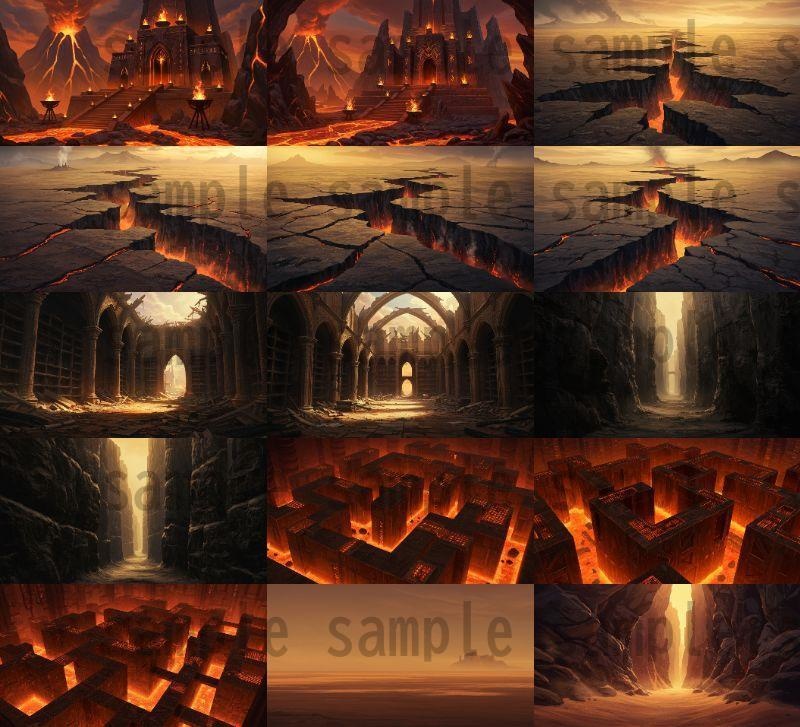 【164枚】火山地帯 ファンター背景イラスト【著作権フリー素材】風景画像