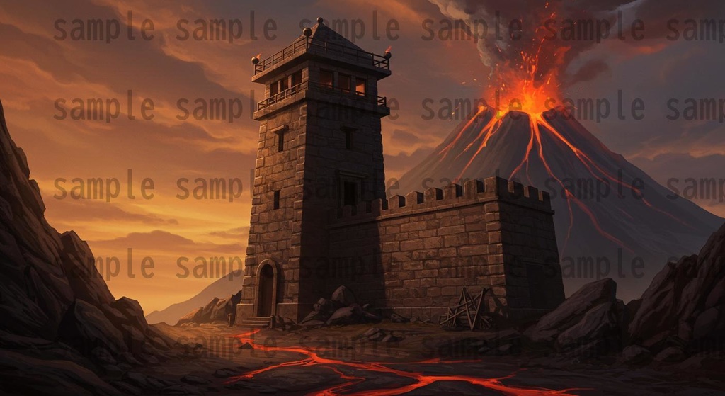 【164枚】火山地帯 ファンター背景イラスト【著作権フリー素材】風景画像