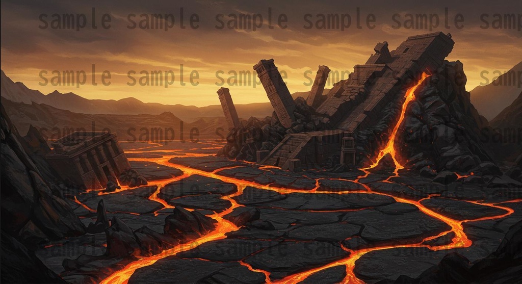 【164枚】火山地帯 ファンター背景イラスト【著作権フリー素材】風景画像