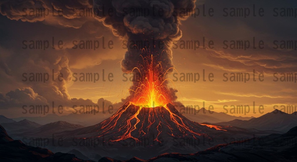 【164枚】火山地帯 ファンター背景イラスト【著作権フリー素材】風景画像