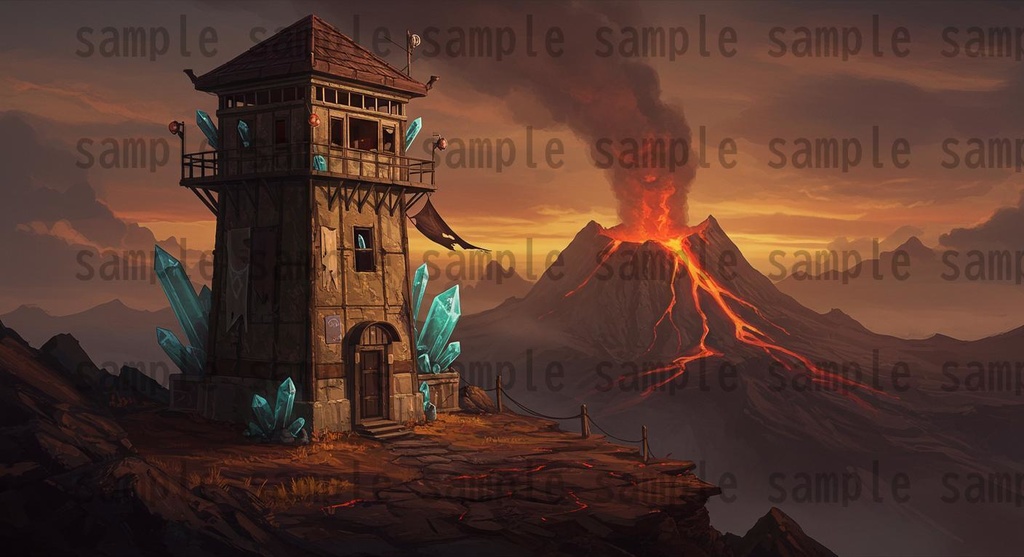 【164枚】火山地帯 ファンター背景イラスト【著作権フリー素材】風景画像