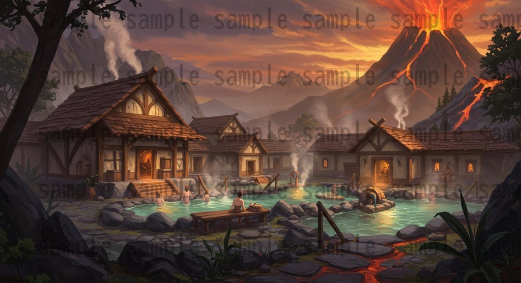 【164枚】火山地帯 ファンター背景イラスト【著作権フリー素材】風景画像