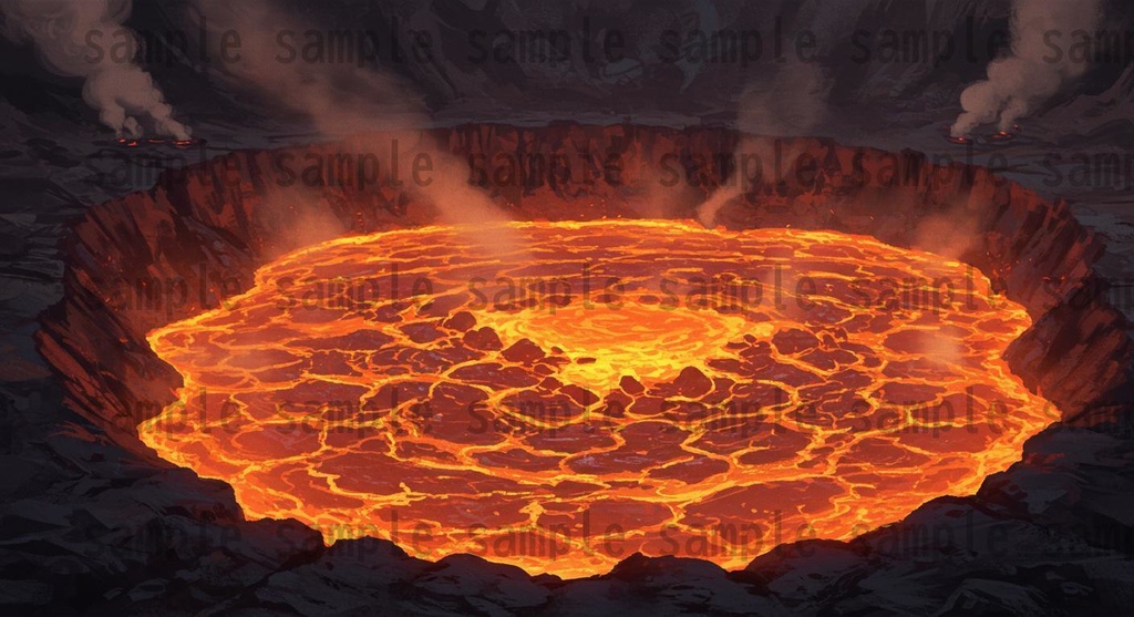 【164枚】火山地帯 ファンター背景イラスト【著作権フリー素材】風景画像