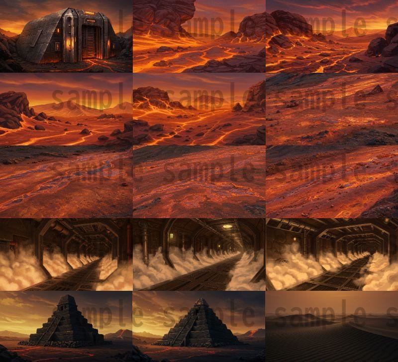 【164枚】火山地帯 ファンター背景イラスト【著作権フリー素材】風景画像