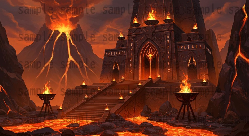 【164枚】火山地帯 ファンター背景イラスト【著作権フリー素材】風景画像