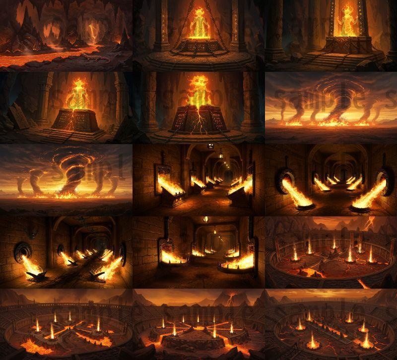 【164枚】火山地帯 ファンター背景イラスト【著作権フリー素材】風景画像