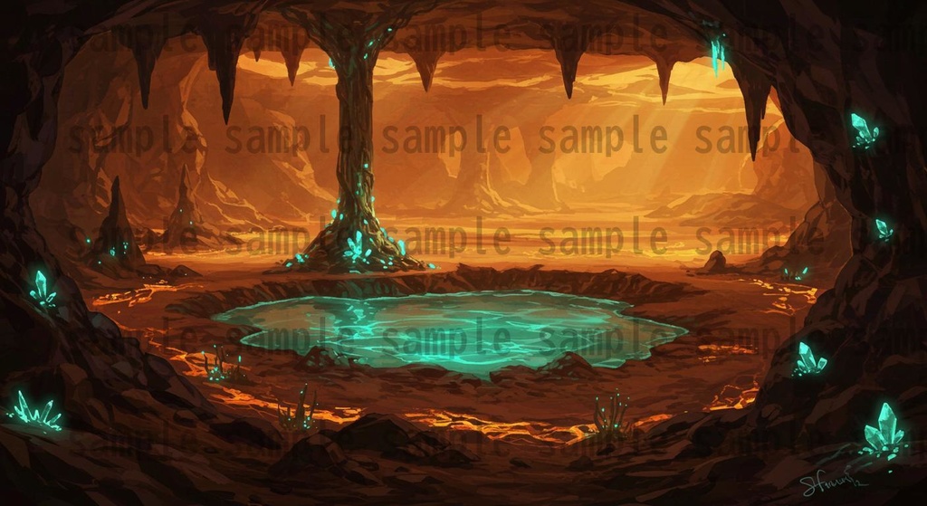 【164枚】火山地帯 ファンター背景イラスト【著作権フリー素材】風景画像