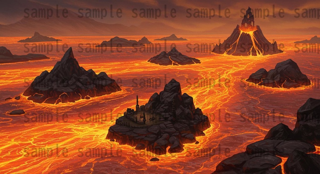 【164枚】火山地帯 ファンター背景イラスト【著作権フリー素材】風景画像