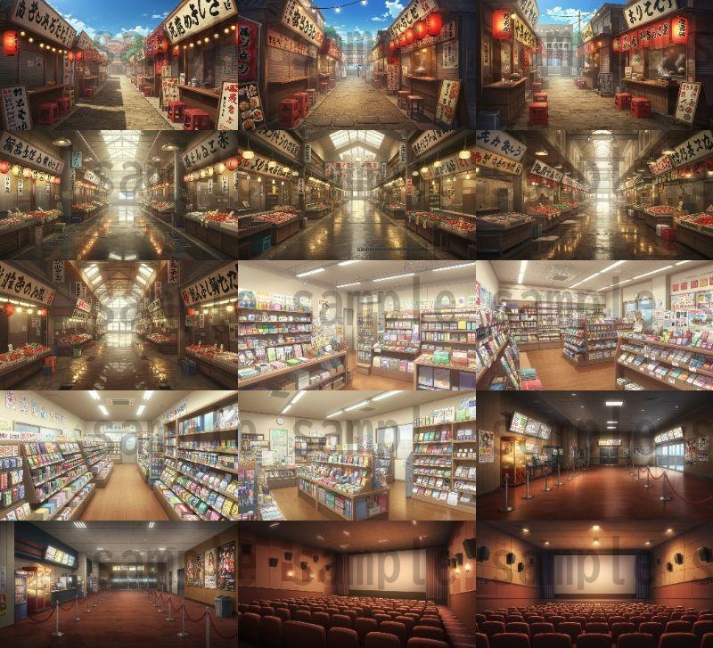 【105種420枚】店舗内背景イラスト【著作権フリー素材】店内画像