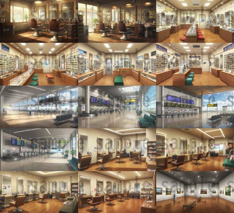 【105種420枚】店舗内背景イラスト【著作権フリー素材】店内画像