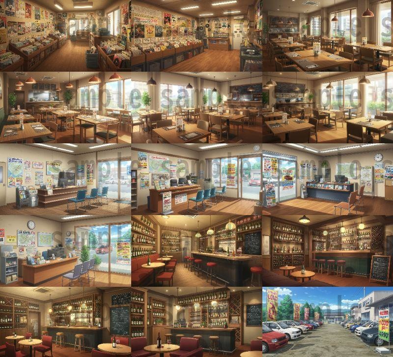 【105種420枚】店舗内背景イラスト【著作権フリー素材】店内画像