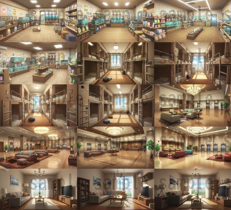 【105種420枚】店舗内背景イラスト【著作権フリー素材】店内画像