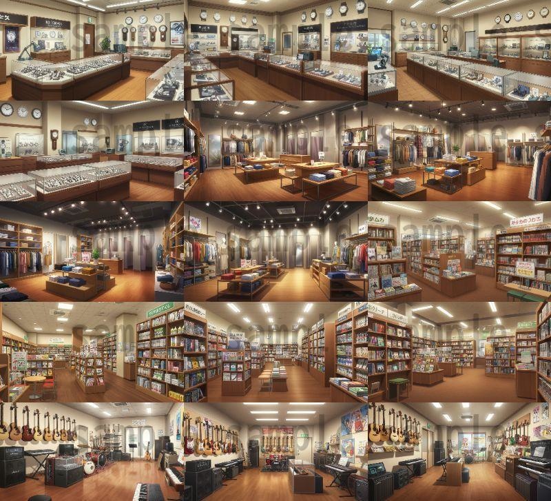 【105種420枚】店舗内背景イラスト【著作権フリー素材】店内画像