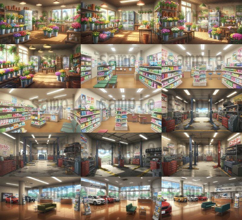 【105種420枚】店舗内背景イラスト【著作権フリー素材】店内画像