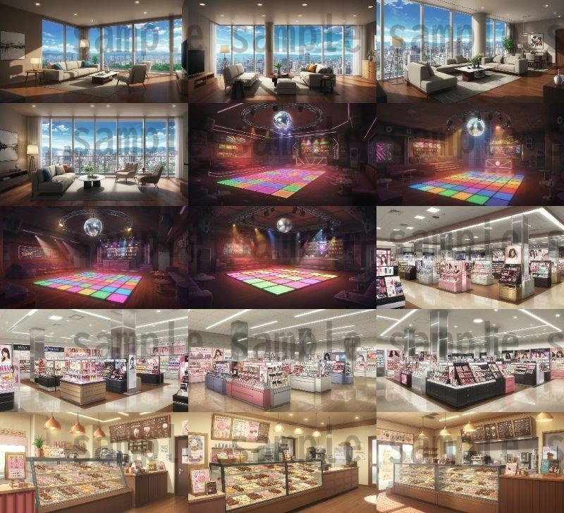 【105種420枚】店舗内背景イラスト【著作権フリー素材】店内画像