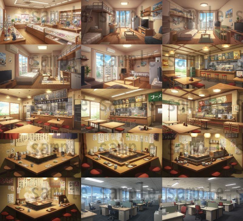 【105種420枚】店舗内背景イラスト【著作権フリー素材】店内画像